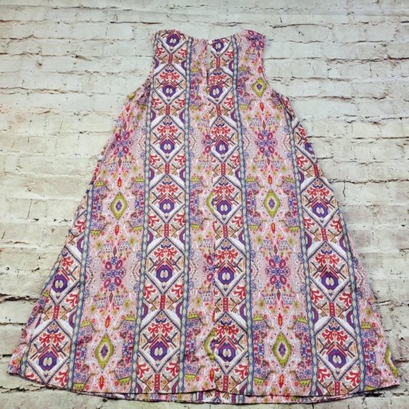 Rachel Zoe Dress Aztec Print Linen Pockets Colorful Vacation Casual Tapestry S - Picture 3 of 10
